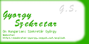 gyorgy szekretar business card