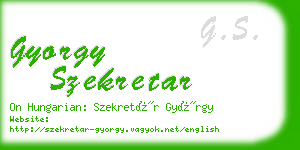 gyorgy szekretar business card